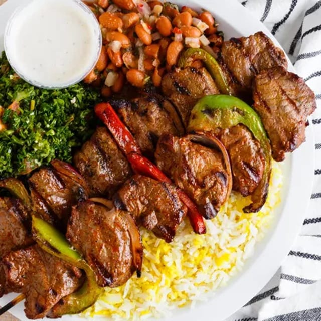2 Steak Kabob Plate.